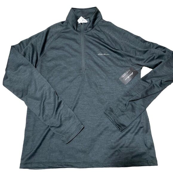 Eddie Bauer Heather Balsam Green 1/4 Zip Activewear Pullover Men's Sz L NWT - Picture 1 of 6